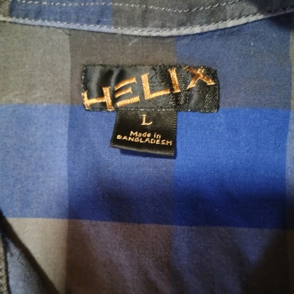 Helix Blue and Gray Plaid Button-Down Shirt - Picture 2 of 3